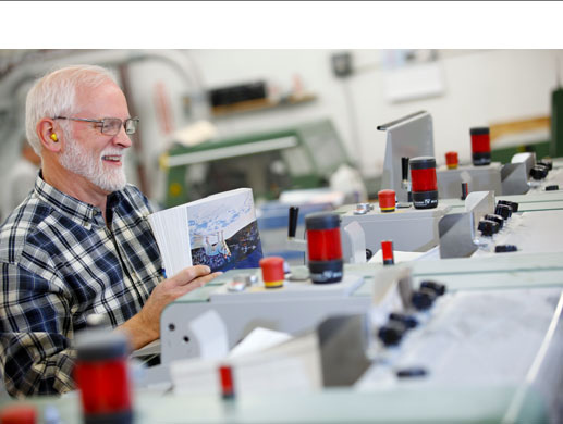 man working in bindery